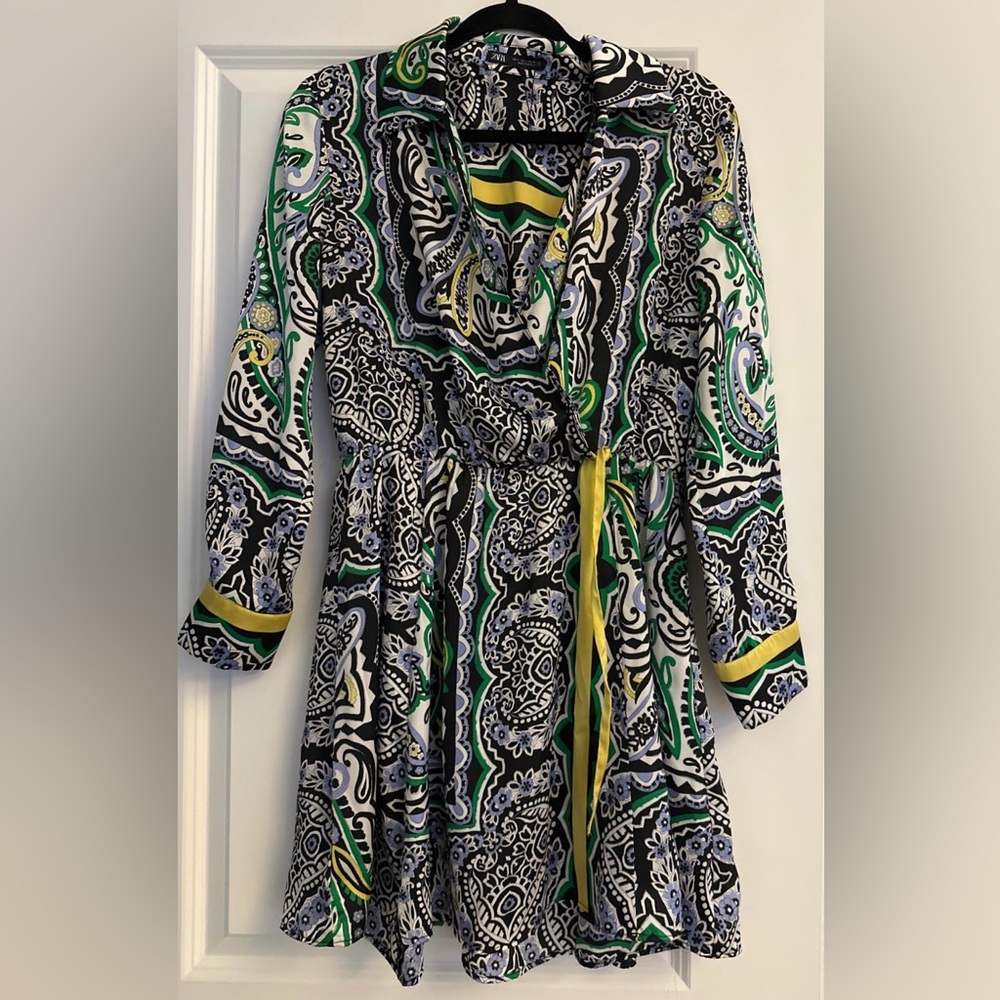 Zara Printed Mini Dress New With Out Tags Size L